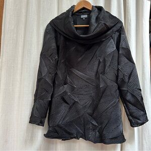 Vintage Staples made in USA cowl neck black crinkle top size medium